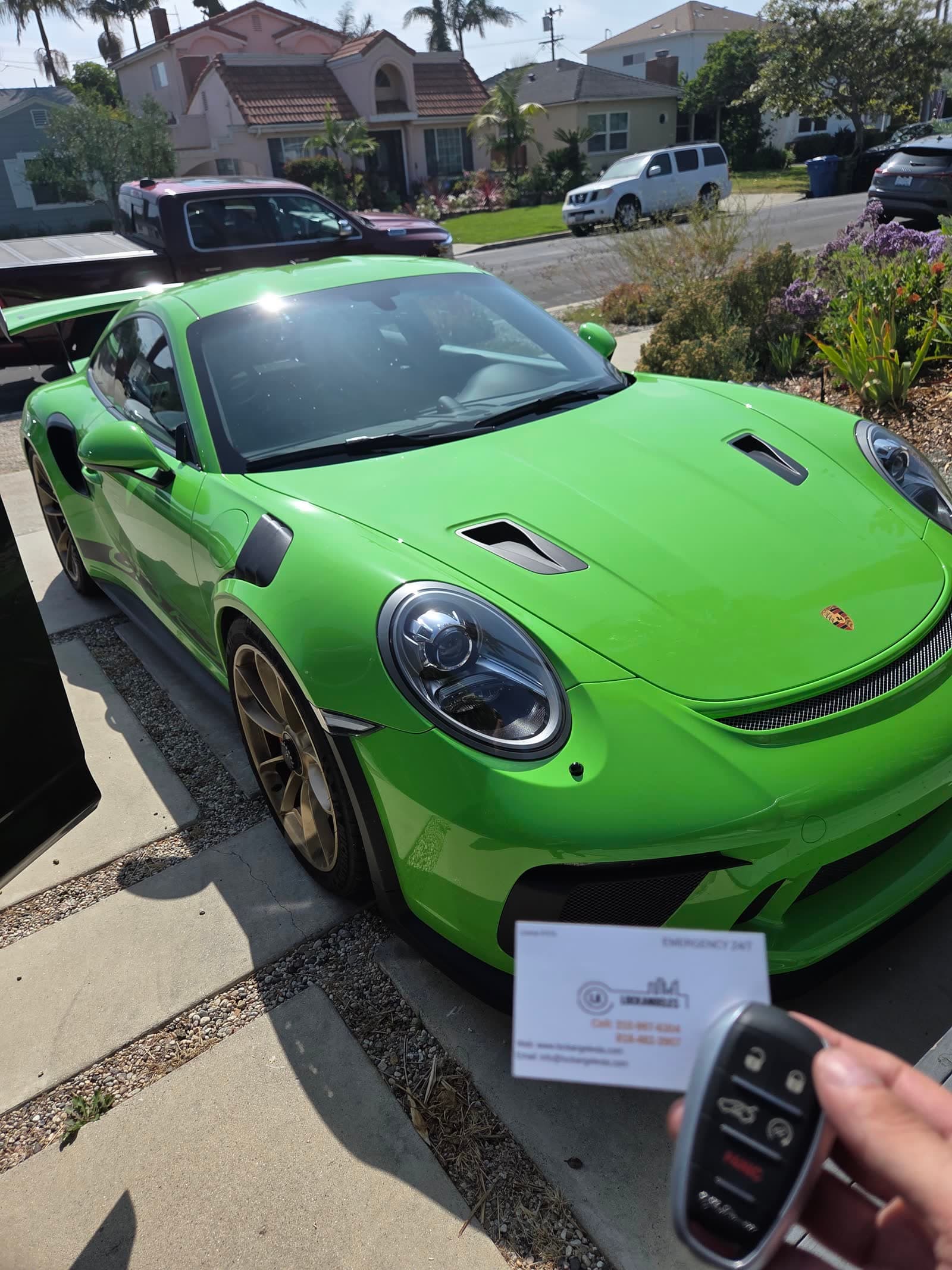 New car key cut and programmed for a Porsche 911 GT3 in Los Angeles