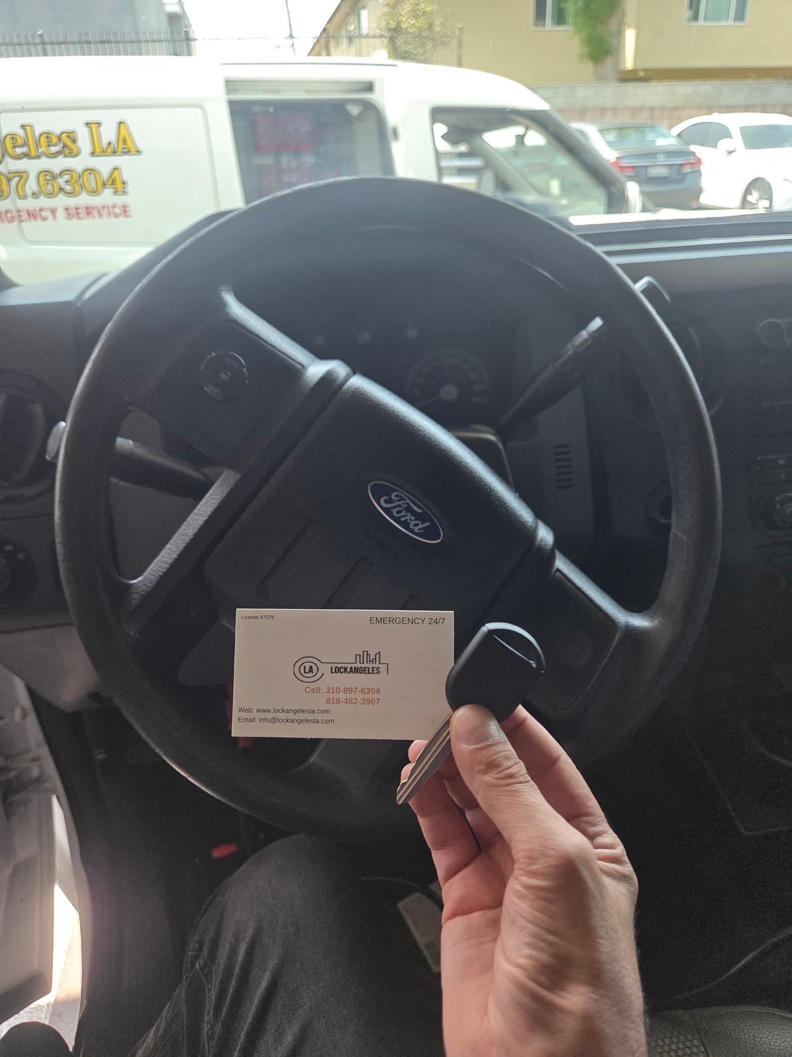 Ford Super Duty truck key made on-site by LockAngeles mobile locksmith